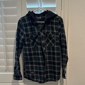 Fox Racing Black and Gray Checkered Shirt
